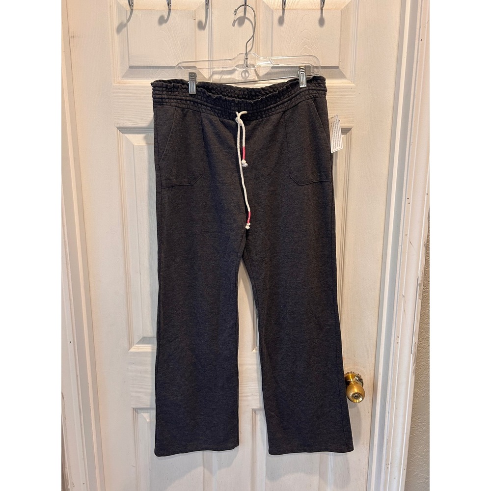 No Boundaries Women Charcoal Gray Wide Leg Sweatpants Drawstring‎ Pockets Large